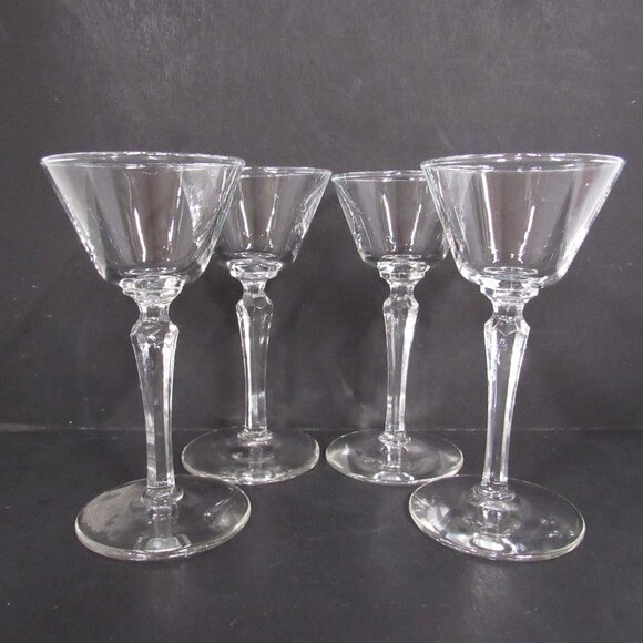 Vintage Regency Cordial Aperitif 5 1/2 Inch by 2 3/4 Inch Stem Glasses Set of 4 - Picture 1 of 6